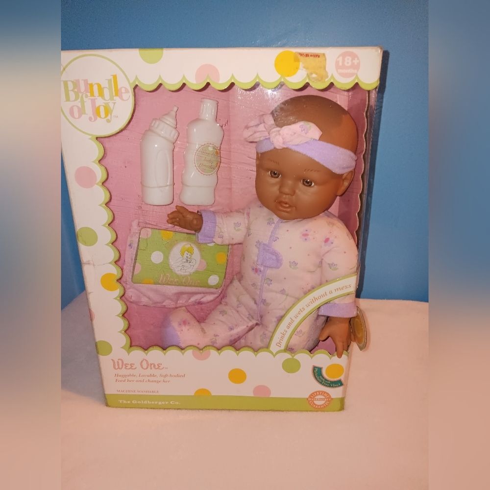 Goldberger Co Bundle of Joy Wee One Baby Doll Vinyl Face Drinks & Wets
